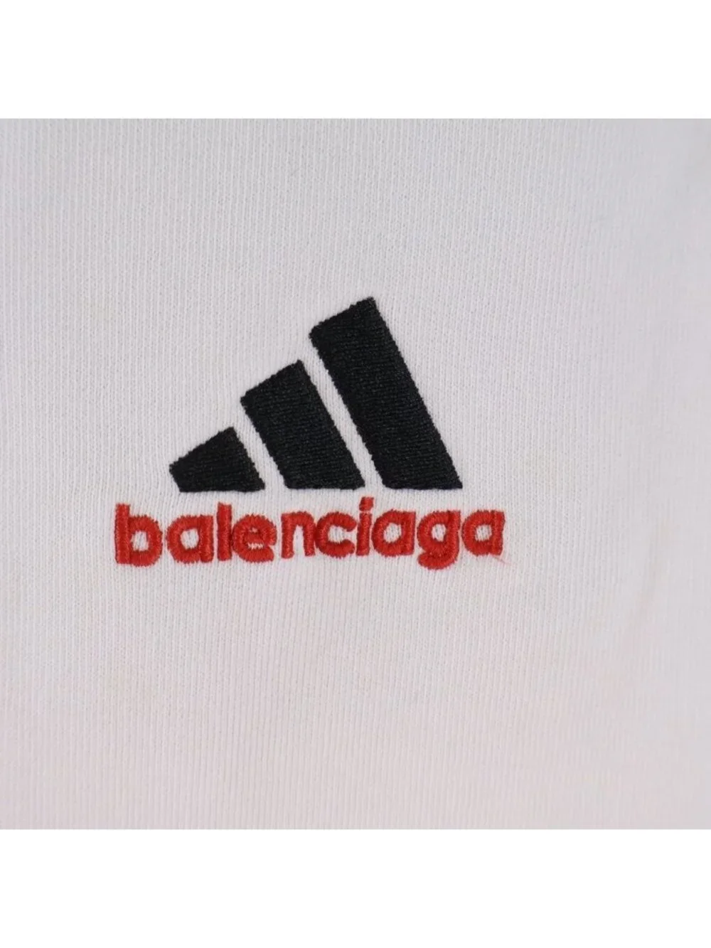Balenciaga Adidas Logo Embroidery Wide Sweatshirt Pants White